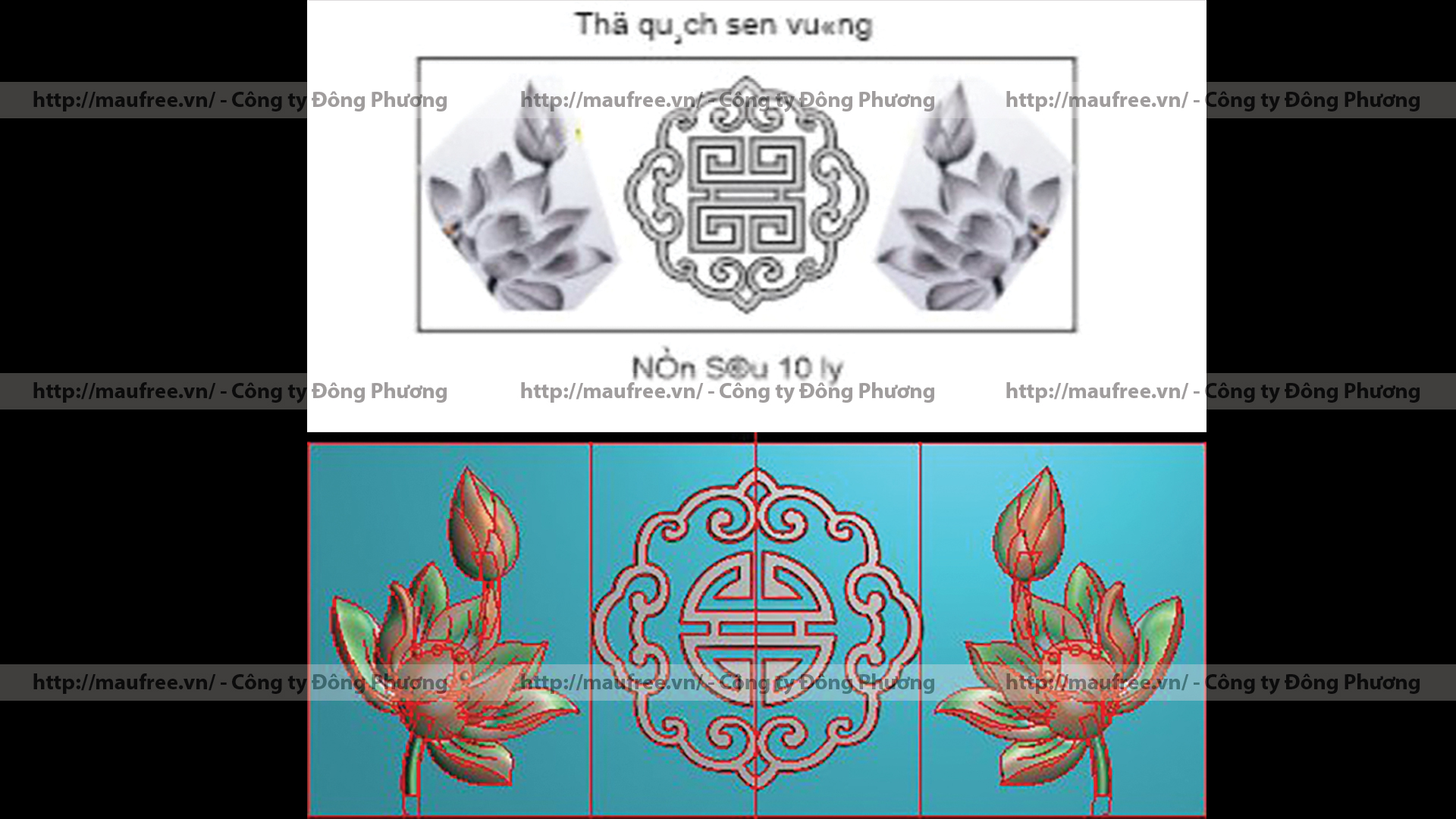 Mẫu bàn thờ treo tường hoa sen